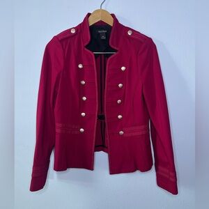 White House Black Market Red Military Jacket Blazer Size 10